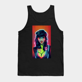 Neon lights pin up bust cute Tank Top